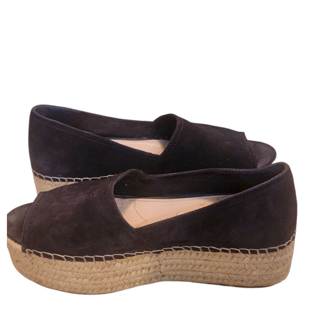 Women's Miu Miu Espadrilles "Calzature Donna" 6.5 Blue Suede Platform w/Box